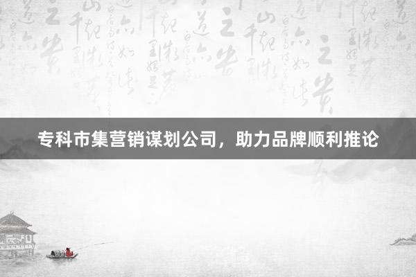 专科市集营销谋划公司，助力品牌顺利推论